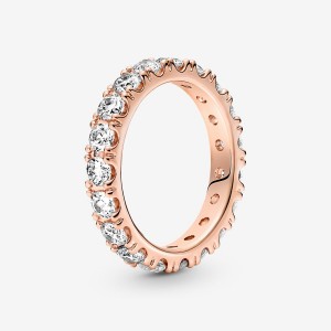 Band Rings Pandora Sparkling Row Eternity Rose Doré | 8574091-MK