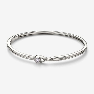 Bracelets Pandora Brilliance 0.25 ct tw Bangle Blanche Doré | 5807426-DR