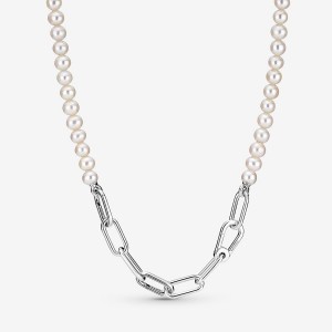 Chain Necklaces Pandora ME Treated Freshwater Cultured Pearl Argent | 4078659-RZ