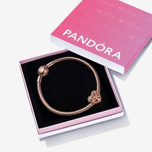 Charm Bracelets Pandora Family Tree Heart Gift Set Rose Doré | 5830469-NP