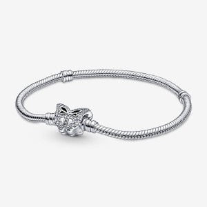 Charm Bracelets Pandora Moments Butterfly Clasp Snake Argent | 1269403-VX