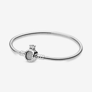 Charm Bracelets Pandora Moments Crown O Clasp Snake Argent | 9413027-SC