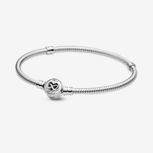 Charm Bracelets Pandora Moments Heart Infinity Clasp Snake Argent | 4906157-DU