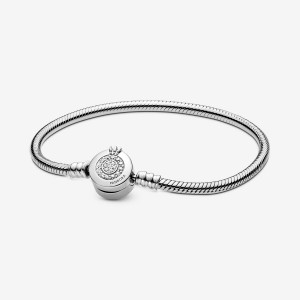 Charm Bracelets Pandora Moments Sparkling Crown O Snake Argent | 6235087-PT