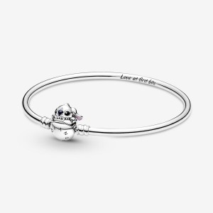 Charm Holders Pandora Moments Stitch Biting Clasp Bangle Argent | 4709613-VF