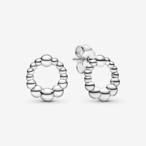 Clous d'Oreilles Pandora Beaded Circles Argent | 0516284-HC