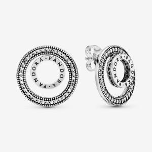 Clous d'Oreilles Pandora Logo Circles Argent | 1960724-ST