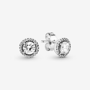 Clous d'Oreilles Pandora Round Sparkles Argent | 2509867-ND