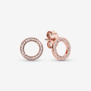 Clous d'Oreilles Pandora Sparkling Circles Rose Doré | 0326457-NL