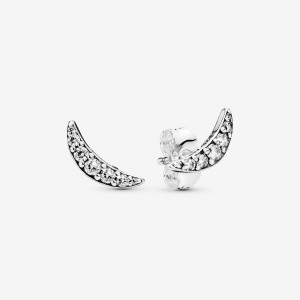 Clous d'Oreilles Pandora Sparkling Crescent Moon Argent | 6597120-WS