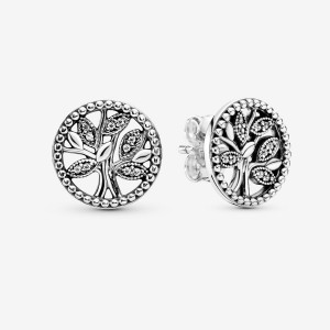 Clous d'Oreilles Pandora Sparkling Family Trees Argent | 3527146-FG