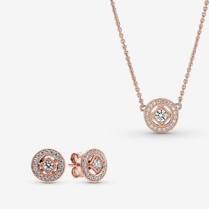 Collier Et Boucles D'oreilles Ensembles Pandora Rose Doré | 9204751-MP