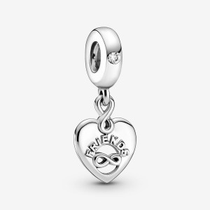 Dangle Charms Pandora Friends Forever Heart Dangle Argent | 5968012-PB