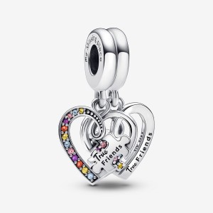 Dangle Charms Pandora Puzzle Piece Hearts Splittable Friendship Dangle Argent | 7804396-AX