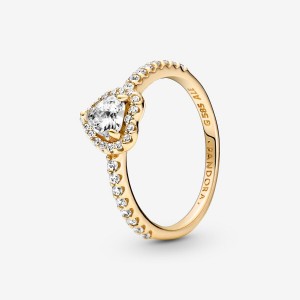 Halo & Solitaire Rings Pandora Elevated Doré | 0829463-CY