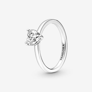 Halo & Solitaire Rings Pandora Sparkling Solitaire Argent | 0765812-ND