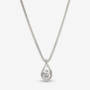 Lab-Created Diamond Necklaces Pandora Brilliance Lab-created 0.50 ct tw Diamond Blanche Doré | 8460391-IM