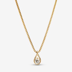 Lab-Created Diamond Necklaces Pandora Brilliance Lab-created 0.25 ct tw Diamond Doré | 8435206-YU