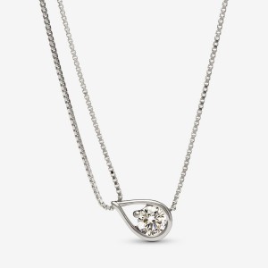 Lab-Created Diamond Necklaces Pandora Brilliance Lab-created 0.75 ct tw Diamond Double Collier Blanche Doré | 3245910-XG