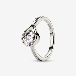 Lab-Created Diamond Rings Pandora Brilliance 1.00 ct tw Blanche Doré | 4687509-TI