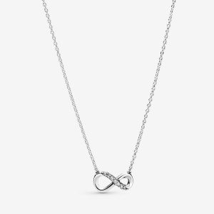 Pendant Necklaces Pandora Sparkling Infinity Collier Argent | 3960728-OH