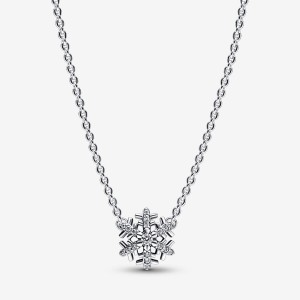 Pendant Necklaces Pandora Sparkling Snowflake Argent | 7680514-DZ