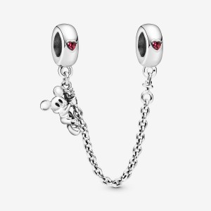 Safety Chains Pandora Climbing Mickey Sécurité Red CZ Argent | 0581792-SF