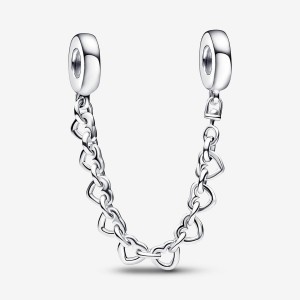 Safety Chains Pandora Linked Hearts Sécurité Argent | 0347859-FL