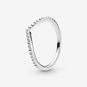 Stackable Rings Pandora Beaded Wishbone Argent | 4982075-UT