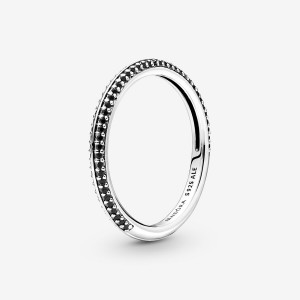 Stackable Rings Pandora ME Black Pavé Argent | 5817320-BF