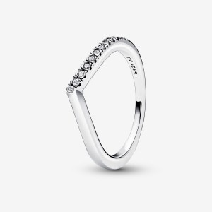 Stackable Rings Pandora Timeless Wish Half Sparkling Argent | 3812065-GI