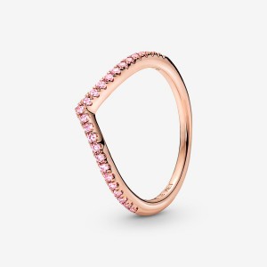 Stackable Rings Pandora Timeless Wish Sparkling Pink Rose Doré | 2468159-YJ