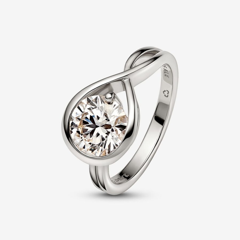 Bagues Pandora Brilliance 2.00 ct tw Blanche Doré | 9214508-PT