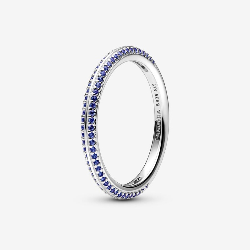 Band Rings Pandora ME Blue Pavé Argent | 7490583-XK