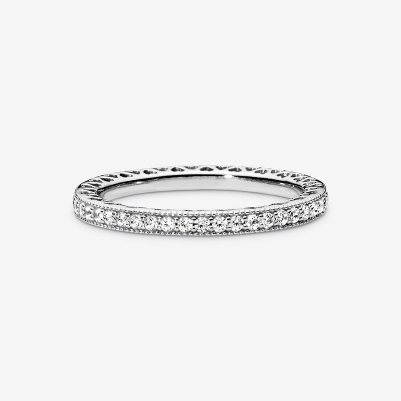 Band Rings Pandora Sparkle Argent | 3857216-KY