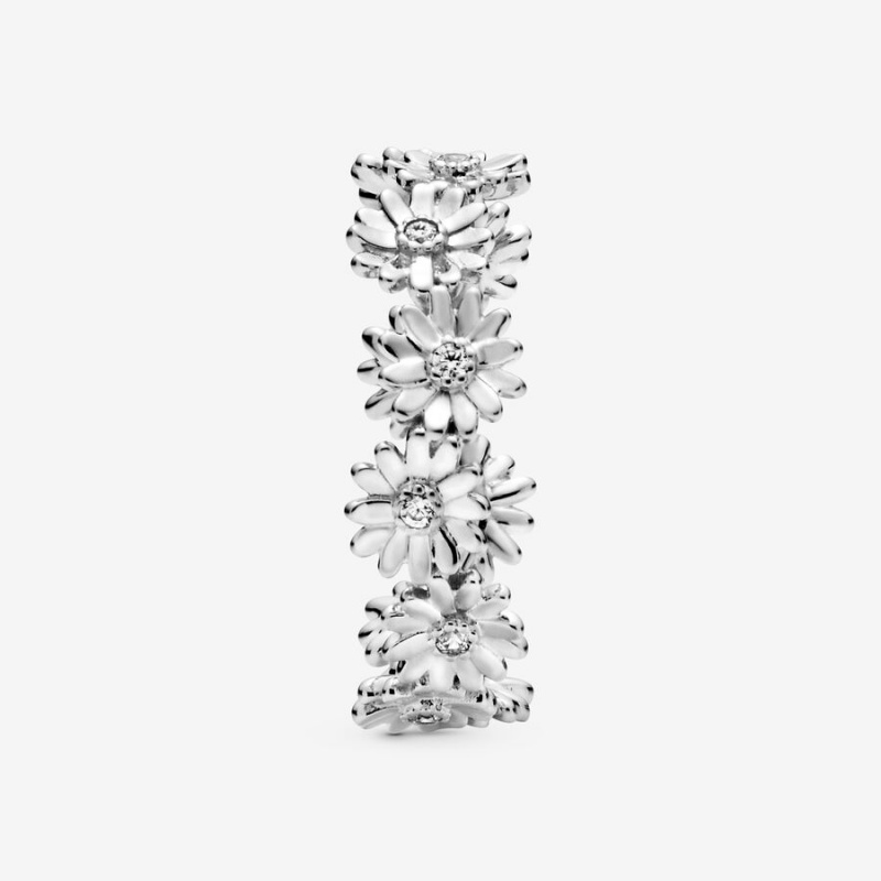 Band Rings Pandora Sparkling Daisy Flower Crown Argent | 0896471-NG