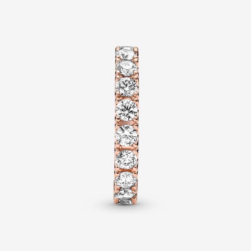 Band Rings Pandora Sparkling Row Eternity Rose Doré | 8574091-MK