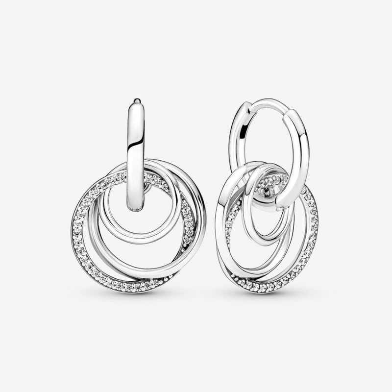 Boucles d\'Oreilles Créoles Pandora Family Always Encircled Argent | 0913746-GS