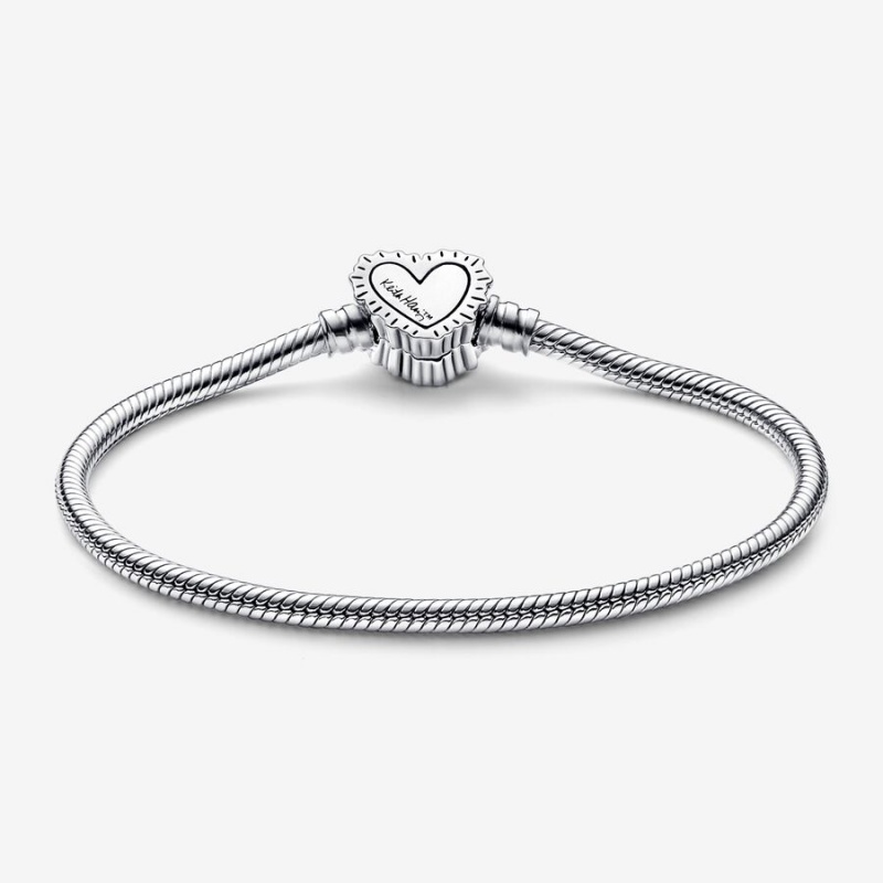 Chain Bracelets Pandora Keith Haring x Moments Radiant Heart Snake Argent | 2863974-ET