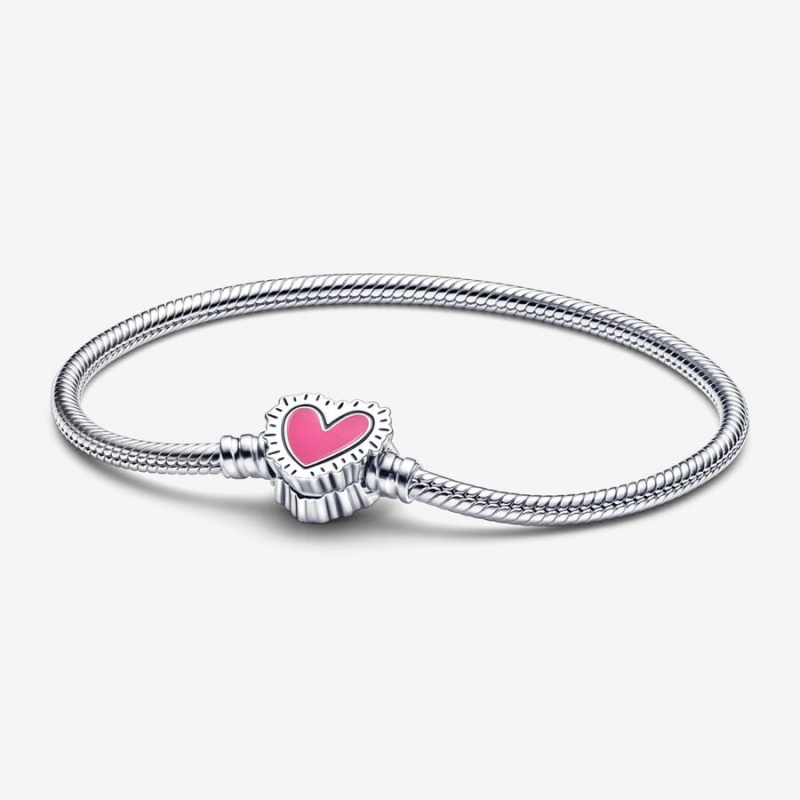 Chain Bracelets Pandora Keith Haring x Moments Radiant Heart Snake Argent | 2863974-ET