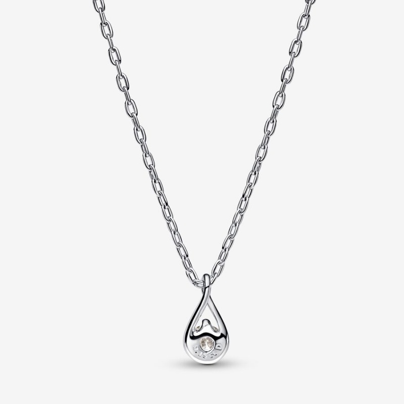 Chain Necklaces Pandora Brilliance Lab-created 0.15 ct tw Diamond Argent | 2670349-CA