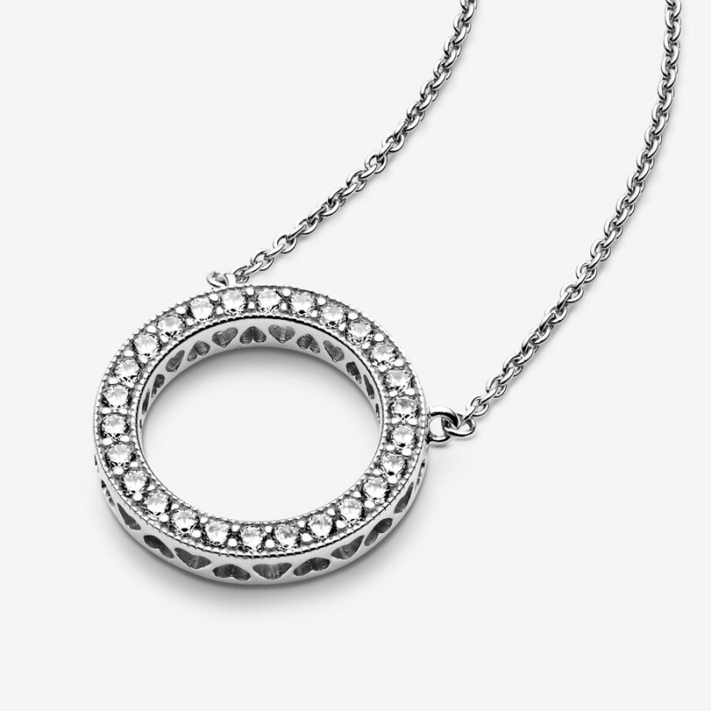 Chain Necklaces Pandora Circle of Sparkle Argent | 9532781-DL