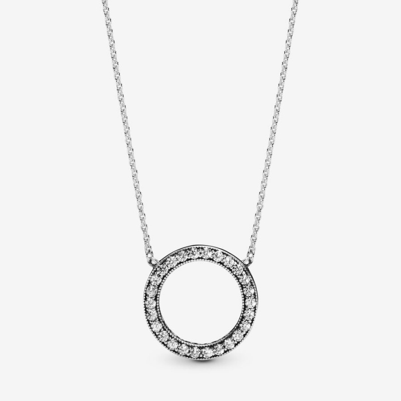 Chain Necklaces Pandora Circle of Sparkle Argent | 9532781-DL