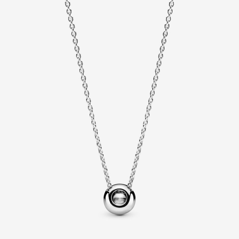 Chain Necklaces Pandora Round Sparkle Halo Argent | 8139670-RJ