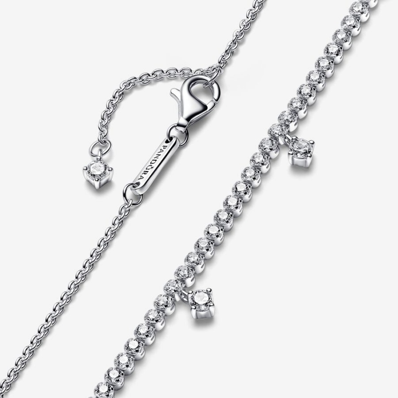 Chain Necklaces Pandora Sparkling Drop Collier Argent | 0671534-WY