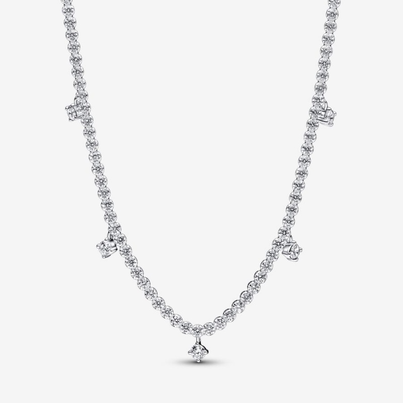 Chain Necklaces Pandora Sparkling Drop Collier Argent | 0671534-WY