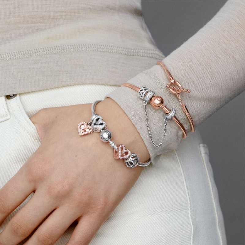 Charm Bracelets Pandora Moments Bangle Argent | 3240957-HQ