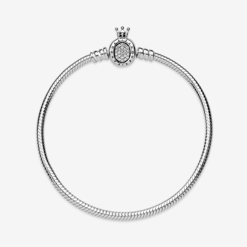 Charm Bracelets Pandora Moments Crown O Clasp Snake Argent | 9413027-SC