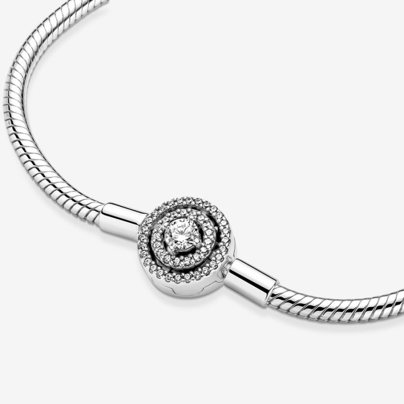 Charm Bracelets Pandora Moments Halo Snake Argent | 6157082-TX