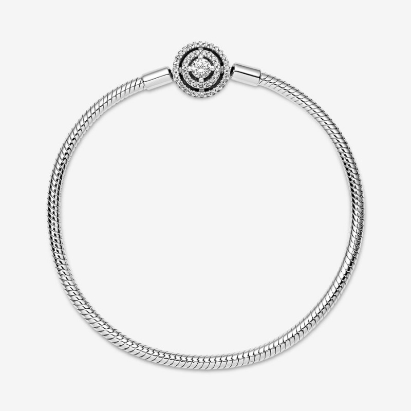 Charm Bracelets Pandora Moments Halo Snake Argent | 6157082-TX